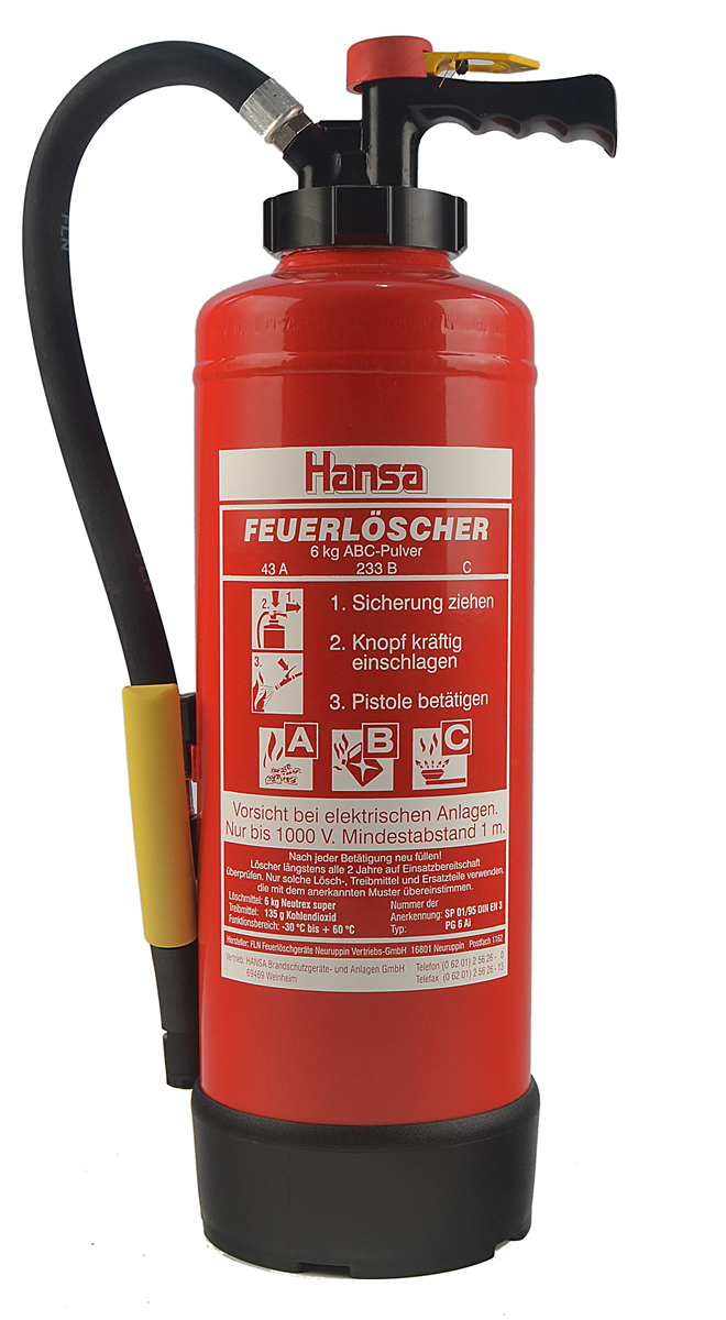 Feuerlöscher versch. Typen 1kg/2kg/5kg/6kg/6L ABC ABF B Pulverlöscher CO2  Schaum | Helo GmbH Großhandel